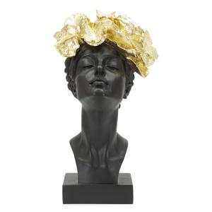 Statuette en forme de tête de femme en résine noire 21x20x3…