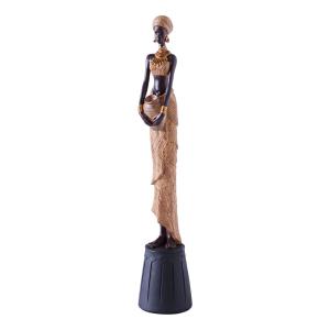 Statuette en résine beige 7x7xh38cm