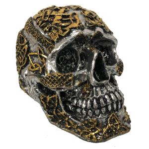 Statuette en résine en forme de Crâne à motifs celtiques