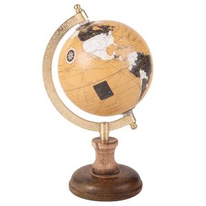 Statuette globe terrestre carte du monde H23