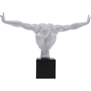 Statuette homme en polyrésine blanche 43x29