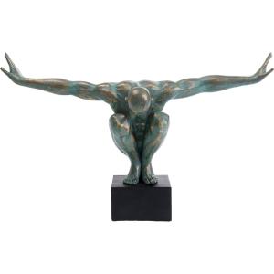 Statuette homme en polyrésine bronze 100x64