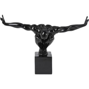 Statuette homme en polyrésine noire 43x29