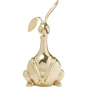 Statuette lapin en aluminium doré H37