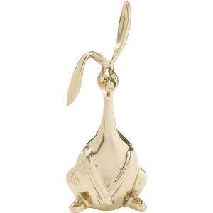 Statuette lapin en aluminium doré H52