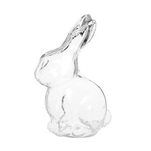 Statuette lapin en verre transparent H18