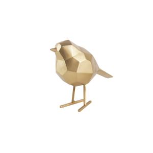 Statuette oiseau décorative en résine doré mat