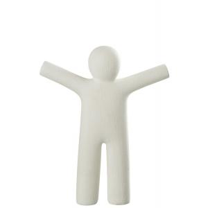 Statuette p'tit maurice bras écarté en synthétique blanc 32…