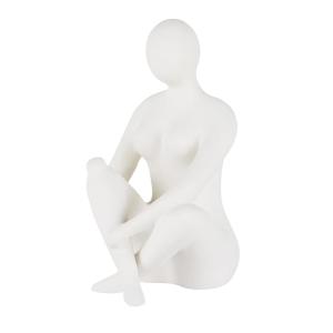 Statuette personnage en céramique blanche H35