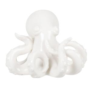 Statuette pieuvre en porcelaine blanche H9
