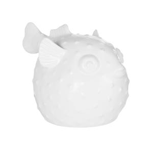 Statuette poisson en faïence blanche H21
