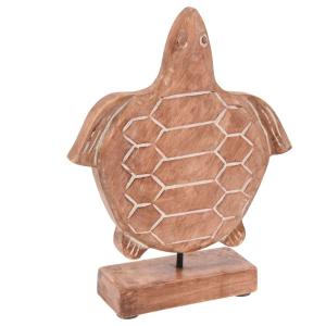 Statuette tortue en bois de mangue 20x5x24cm