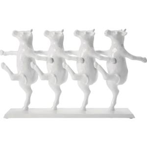 Statuette vaches French cancan en polyrésine blanche