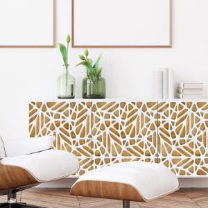 Sticker meuble scandinave bois design blanc 40x60cm