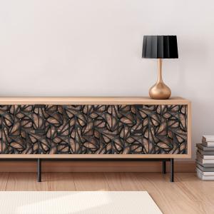 Sticker meuble scandinave bois design noir 60x90cm