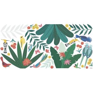 Stickers décor tropical en Vinyle mat Multicolore 64x130 cm