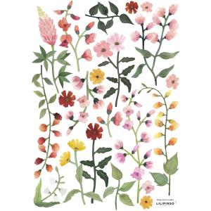 Stickers fleurs des champs en Vinyle Multicolore 29.7x42 cm