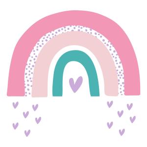 Stickers muraux en vinyle arc en ciel rose et lilas