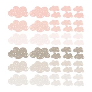 Stickers muraux en vinyle petits nuages rose et gris tourte…