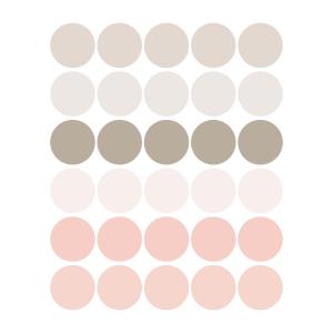 Stickers muraux en vinyle rondes rose et gris tourterelle