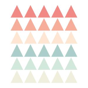 Stickers muraux en vinyle triangles pêche et vert