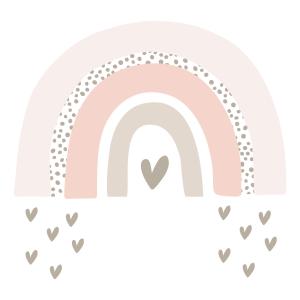 Stickers mureaux en vinyle arc en ciel rose et gris tourter…