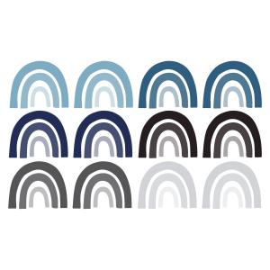 Stickers mureaux en vinyle arcs en ciel bleu et gris