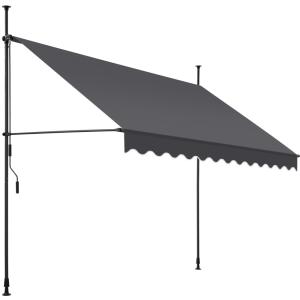 Store à pince sans perçage réglable en polyester noir et gr…