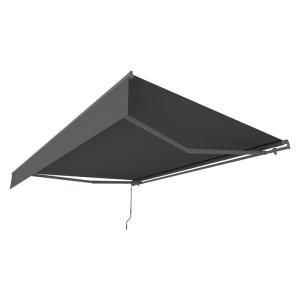 Store banne manuel 2,95 x 2,5 m en aluminium avec toile gris