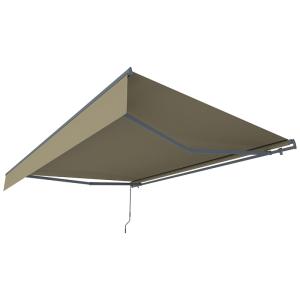 Store banne manuel 3,95 x 3 m en aluminium avec toile taupe