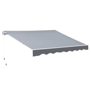 Store banne manuel rétractable polyester aluminium gris
