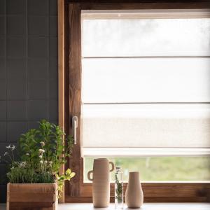 Store bateau en lin blanc 120x220 cm