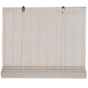 Store enrouleur intérieur en bambou blanc 60x2x175cm