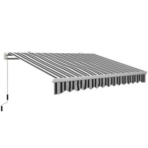 Store extérieur manuel rétractable aluminium polyester bleu…