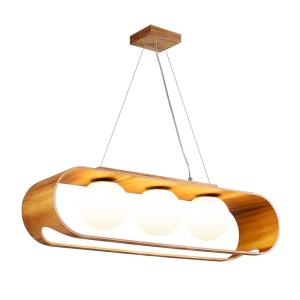 Supension Placage de bois naturel, Verre Opale, Aluminium P…