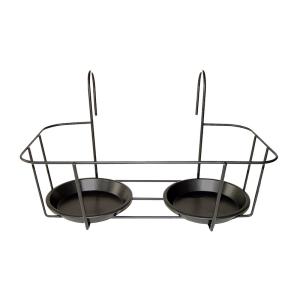 Support 2 pots balcon 26 cm anthracite