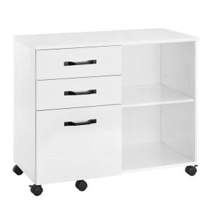 Support d'imprimante bureau avec 3 tiroirs documents blanc