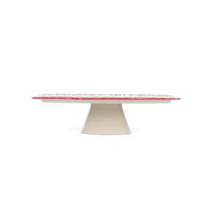 Support de gâteau rouge en porcelaine 32,5xh9cm
