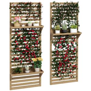 Support plantes intérieur étagères suspendues en bois natur…