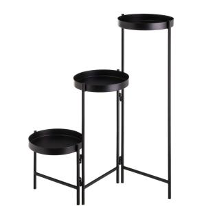 Support pot plante triple articulé métal noir 60x19x60cm