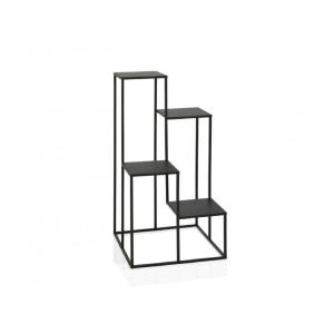 Support pots plantes étagère en métal noir H77cm