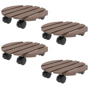Support pour plantes à roulettes métal gris