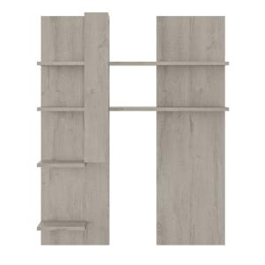 Surmeuble tv effet bois chêne gris clair avec tablettes rév…