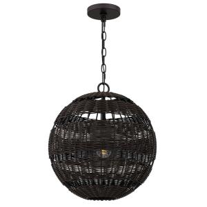 Suspension  1 Lumière Acier, Faux Rotin, Verre