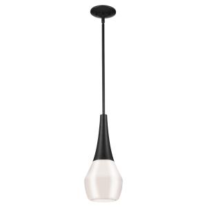 Suspension  1 Lumière	Acier, Verre Opalin Brillant