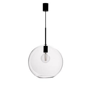 Suspension 1xE27 transparent et noir