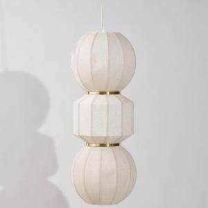 Suspension 3 abat-jours en polyester recyclé crème