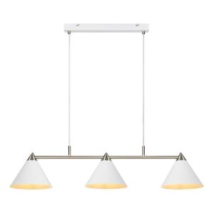 Suspension 3 lumières métal l98cm blanc