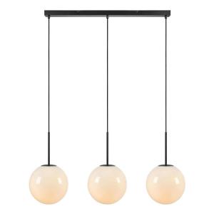 Suspension 3lumières métal verre l105cm noir