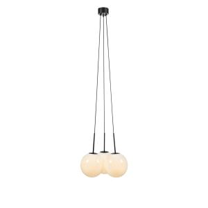 Suspension 3xE14 blanc opale et noir